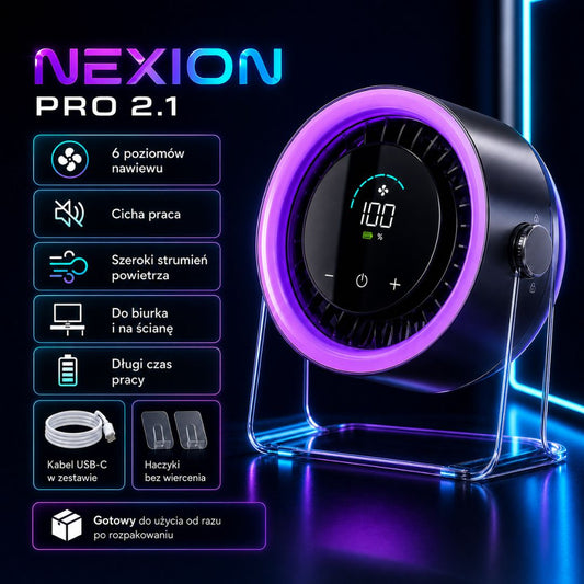 NEXION PRO 2.1 - Inteligentny wentylator biurkowy i ścienny